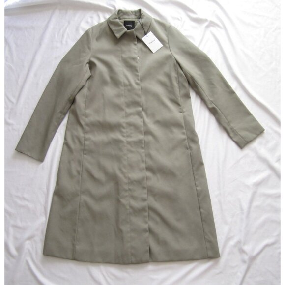 New Women Theory Full Zip Button Snap Pale Green Nylon Jacket Sz S (WS69) - Picture 1 of 11